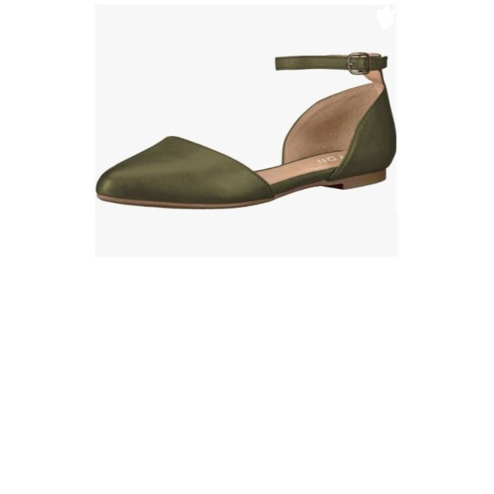 YDN Olive Ankle Strap D'Orsay Pointed Toe Ballet Flats Slip-on Walking Shoes - Picture 9 of 9